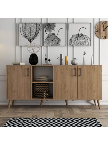 CALICOSY Sideboard EXXEN in Helles - (W) 180 x (H) 83 x (L) 45 cm