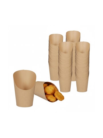 relaxdays 200 x Kraftpapier-Becher in Braum