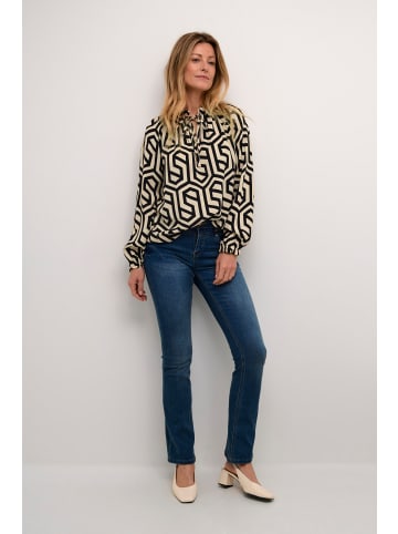 Cream Langarm-Bluse CRAstra Regular fit in Geometric Black White
