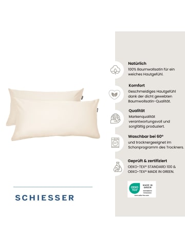 Schiesser Satin Kissenhüllenset Ella 2-teilig in Creme