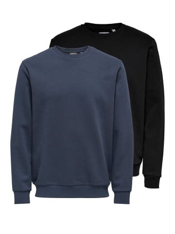 ONLY & SONS Sweatshirt Ceres in Schwarz / dunkelblau