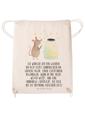 Mr. & Mrs. Panda Turnbeutel Maus Sterne mit Spruch in Creme