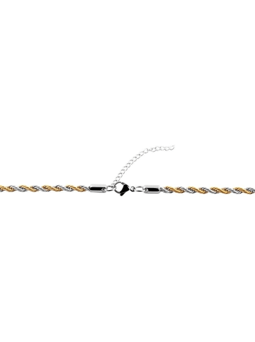 Adeliás Damen Halskette – Kordelkette aus Edelstahl 50+5 in silber