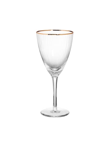Butlers Weinglas mit Goldrand und Rillen 280ml GOLDEN TWENTIES in Transparent