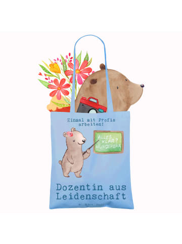 Mr. & Mrs. Panda Canvas Tasche Dozentin Leidenschaft mit Spruch in Sky Blue