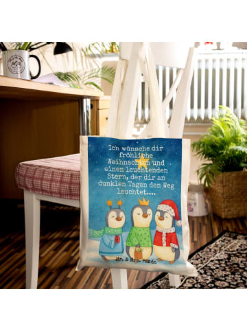 Mr. & Mrs. Panda Jutebeutel Winterzeit Heilige drei Könige Desig... in Weiß