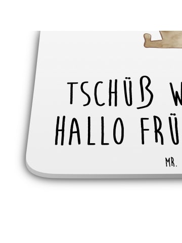 Mr. & Mrs. Panda Tischuntersetzer Otter Bauch mit Spruch in Weiß