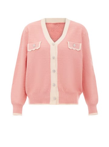 faina Women Cardigan in Rosa Wollweiss