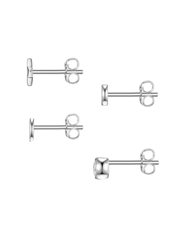Lulu & Jane 2er Set Ohrstecker Zirkonia weiß in silber