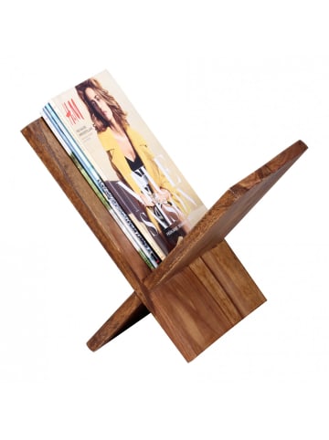 KADIMA DESIGN Zeitungsständer MUMBAI Massivholz X-Form 31 cm in Massivholz