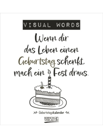 Korsch Kalender - Geburtstagskalender Visual Words