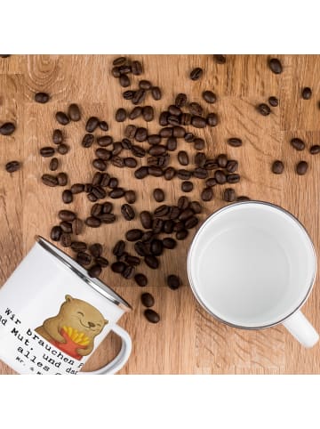 Mr. & Mrs. Panda Kaffeebecher Otter Pommes mit Spruch in Weiß