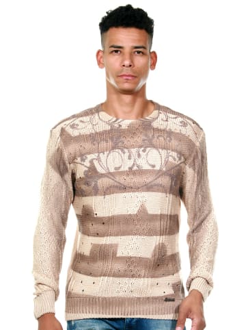 FIOCEO Pullover in beige/braun