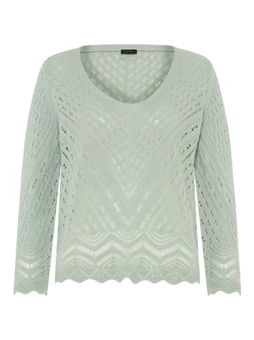Laura Scott Ajourpullover in salbei