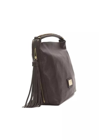 Pompei Donatella Braun Leder Damen Schulter Tasche