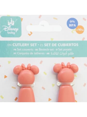 Disney Minnie Mouse Disney Minnie Mouse Kinderbesteck Set 2-teilig – Löffel & Gabel in Rosa