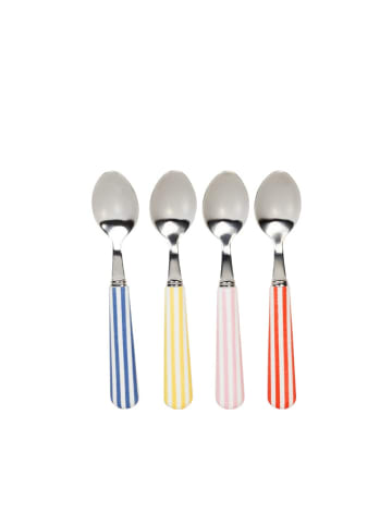 Blond Amsterdam 4er-Set Teelöffel La Plage Streifen in Bunt - 14cm