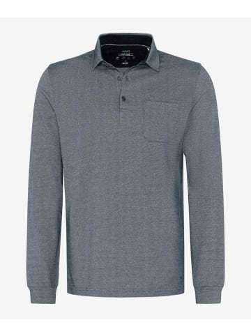 BRAX Knopfleisten Langarmshirt für Herren in uni