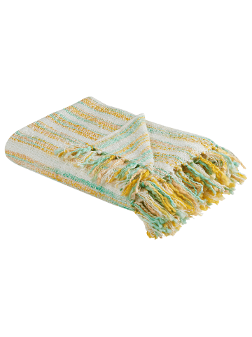 Beliani Kuscheldecke NUWAR in Bunt/Grün/Beige - (W) 130 x (H) 0.3 x (L) 170 cm