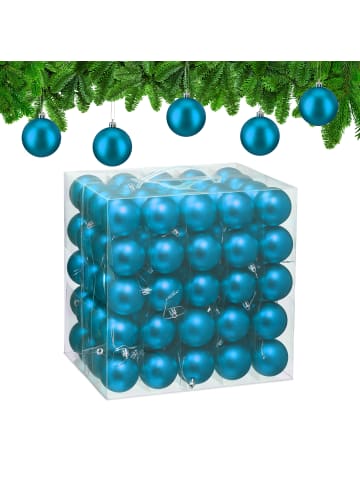 relaxdays 100 x Weihnachtskugeln Set in Petrol