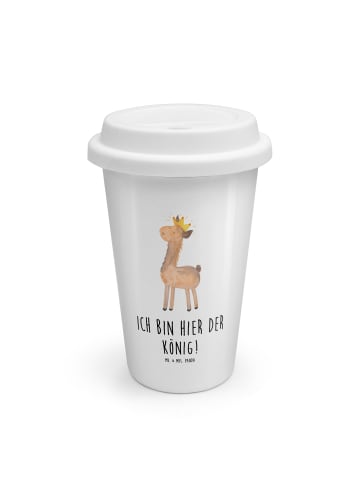 Mr. & Mrs. Panda To Go Becher Lama König mit Spruch in Weiß