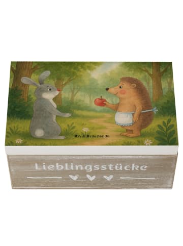 Mr. & Mrs. Panda Holzkiste Hase Igel Design ohne Spruch in Weiß
