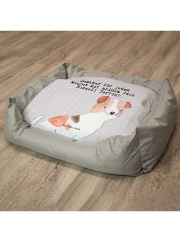 Mr. & Mrs. Panda Hundesofa Jack Russell Terrier Moment mit Spruch in Grau Pastell