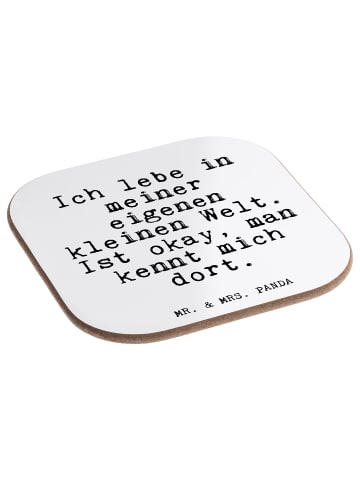 Mr. & Mrs. Panda Tassenuntersetzer Ich lebe in meiner... mit Spruch in Weiß