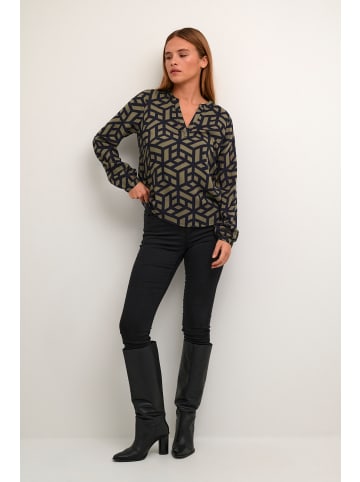 Kaffe Langarm-Bluse KAjalie Regular fit in Fallen Rock/Black Graphic Line