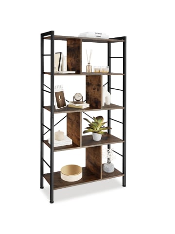 tectake Standregal, inklusive Kippschutz, 75,5 x 30 x 155 cm