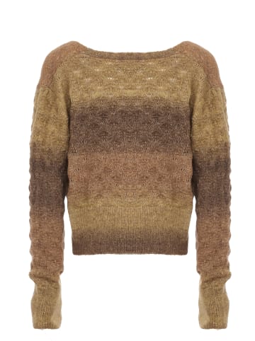 Jalene Damen Strickjacke in Braun Mehrfarbig