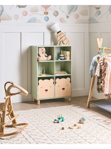 Beliani Bücherregal NOBBY in Grün/Braun - (W) 60 x (H) 90 x (L) 30 cm