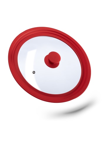 relaxdays 2x Topfdeckel in Rot - Ø26-30 cm