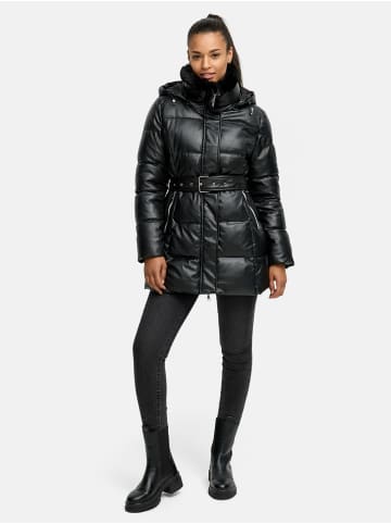 Tazzio Steppmantel mit Kapuze "F802" - in Schwarz