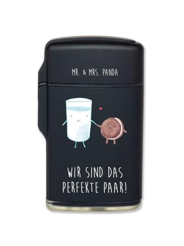 Mr. & Mrs. Panda Feuerzeug Milch Keks mit Spruch in Schwarz