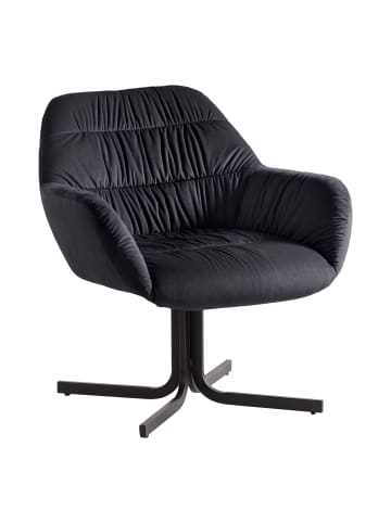 KADIMA DESIGN Loungesessel Samt Design Clubsessel mit Metallbeine, in Schwarz