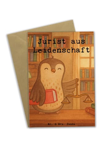 Mr. & Mrs. Panda Grußkarte Jurist Leidenschaft Design mit Spruch in Weiß