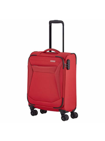 travelite Chios - 4-Rollen-Kabinentrolley S 55 cm (schwarz) in rot