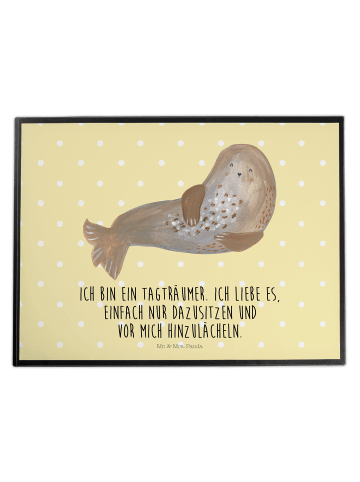 Mr. & Mrs. Panda schreibauflage Robbe Lachen mit Spruch in Gelb Pastell
