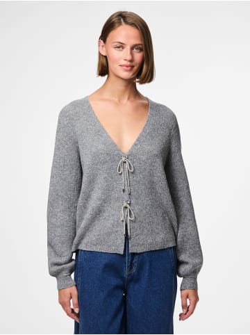 Pieces Strickjacke in Medium Grey Melange