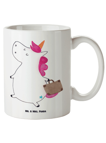 Mr. & Mrs. Panda XL Tasse Einhorn Koffer ohne Spruch in Weiß