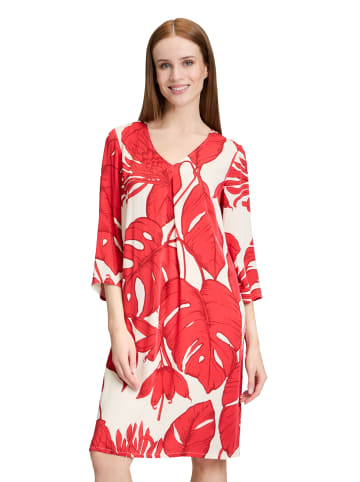 Betty Barclay Sommerkleid mit V-Ausschnitt in Red/Beige