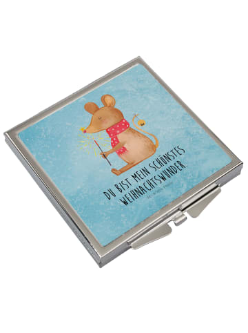 Mr. & Mrs. Panda Schminkspiegel Maus Weihnachten mit Spruch in Eisblau