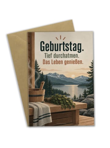 Mr. & Mrs. Panda Glückwunschkarte Wellness-Szene Natürlich-minim... in Weiß