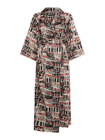 VIRITA Women Wickelkleid in Grau Dunkelrosa Mehrfarbig