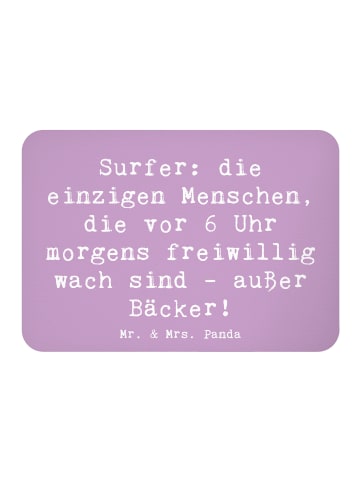 Mr. & Mrs. Panda wandmagnet Spruch Surfen Frühaufsteher mit Spruch in Lavendeltraum