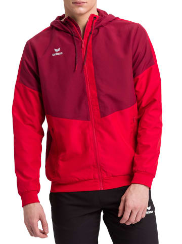 erima Squad Tracktop Trainingsjacke mit Kapuze in bordeaux/rot