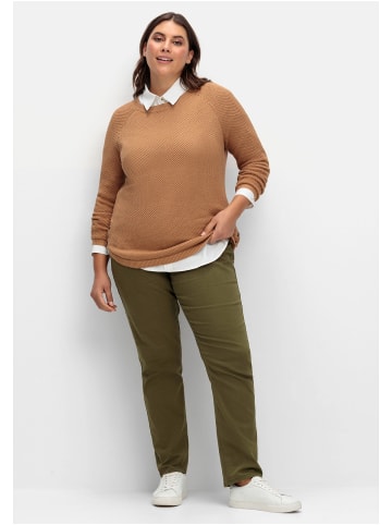 sheego Pullover in camelfarben