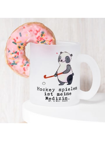 Mr. & Mrs. Panda Teetasse Panda Hockey spielen mit Spruch in Transparent