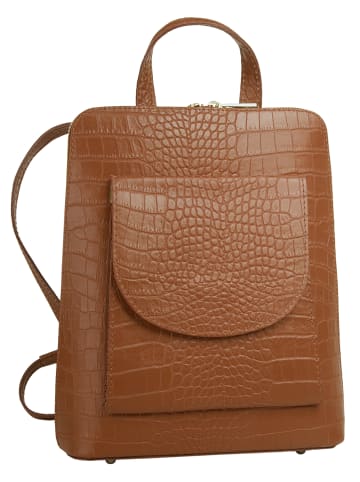 Cluty Rucksack echt Leder in cognac